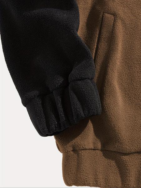 Men's Fleece Half-Zip Stand Collar Long Sleeve Sweatshirt, Casual Warm Vintage Pullover for Fall & Winter, Thick Fabric, Fitted Style