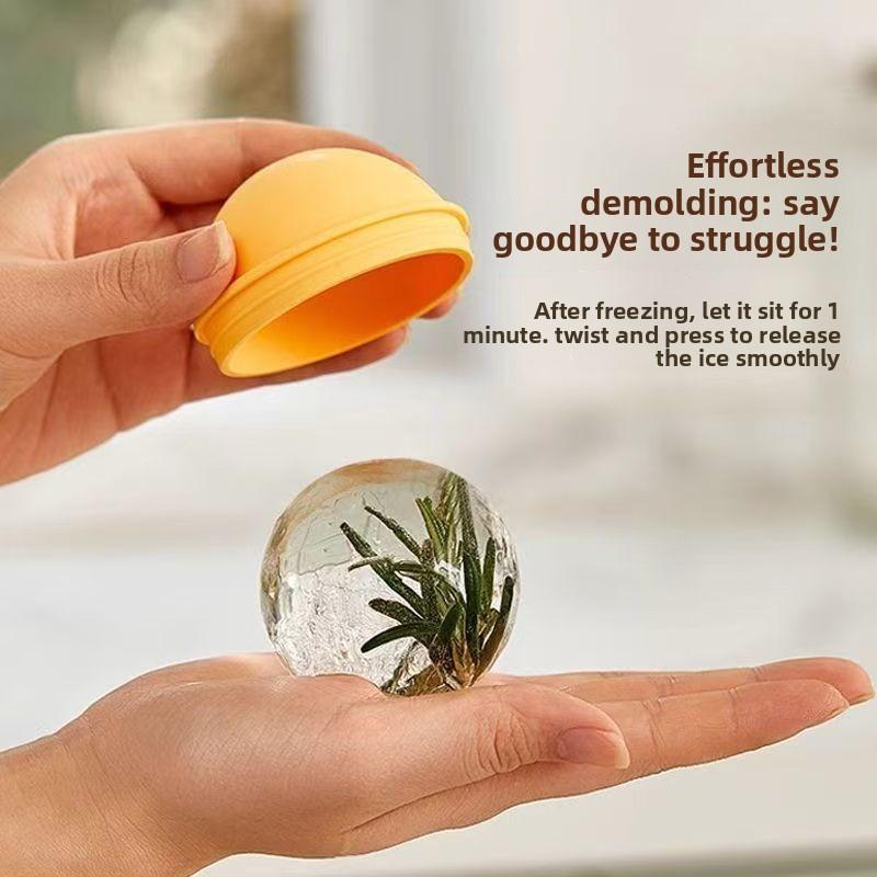 4pcs Aesthetic Round Ice Ball Maker 🧊 Perfect silicone sphere ice cube molds for whiskey, iced coffee & cocktails! Easy release, cute pastel colors. Must-have kitchen gadget for home cafe drinks! ✨ #iceballmaker #homecafe