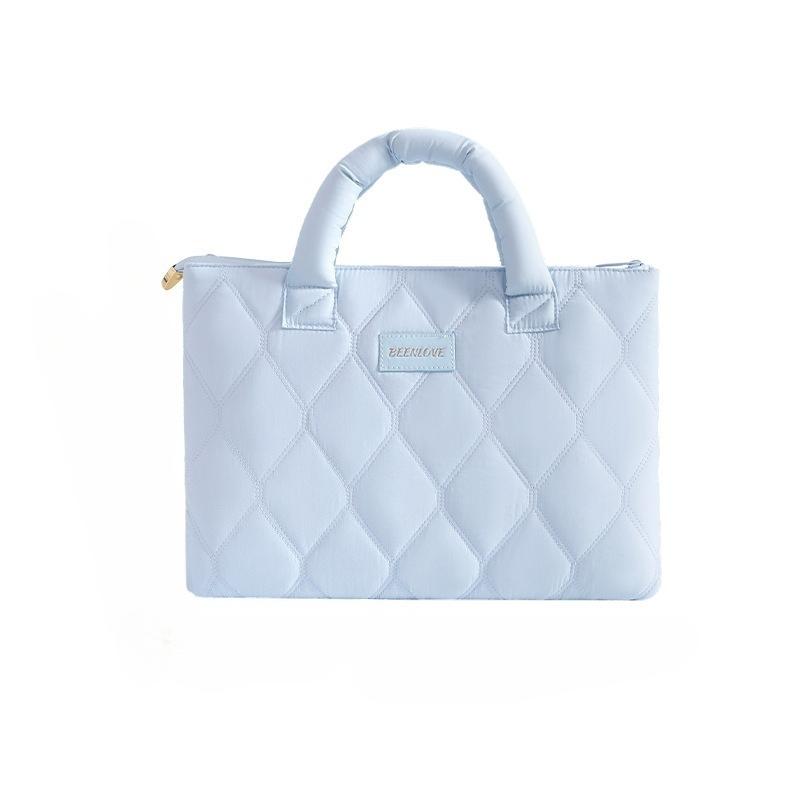 Handheld Laptop Bag for Business Travel, 13 Inch Notebook Computer Case, Portable Storage Organizer, Ideal for On-The-Go Use, Quilted Laptop Bag