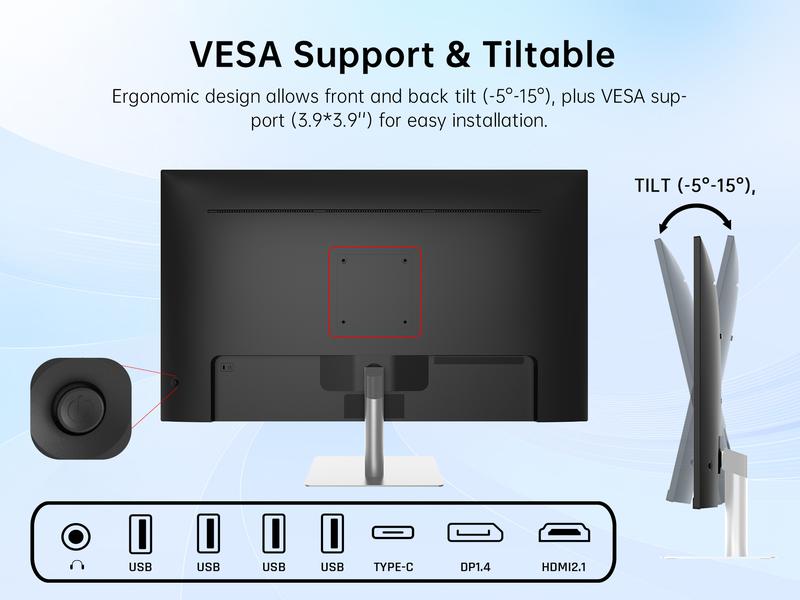 KTC 32 Inch 4K Smart Monitor with Google TV System 3840 * 2160P Netflix Licensed Type C 65W PD Speakers 5W*2 Dolby Audio Hey Google Voice Remote HDR WiFi Bluetooth VESA Tiltable 32 in Smart TV