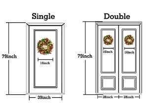 Christmas Wreath Light 16 Inch Christmas Front Door Wreath with Festive Holidays Decor for Indoor & Outdoor Fireplace Window Decor Ornaments Decoration Artificial Christmas Wreath for Front Door, Window, Fireplaces