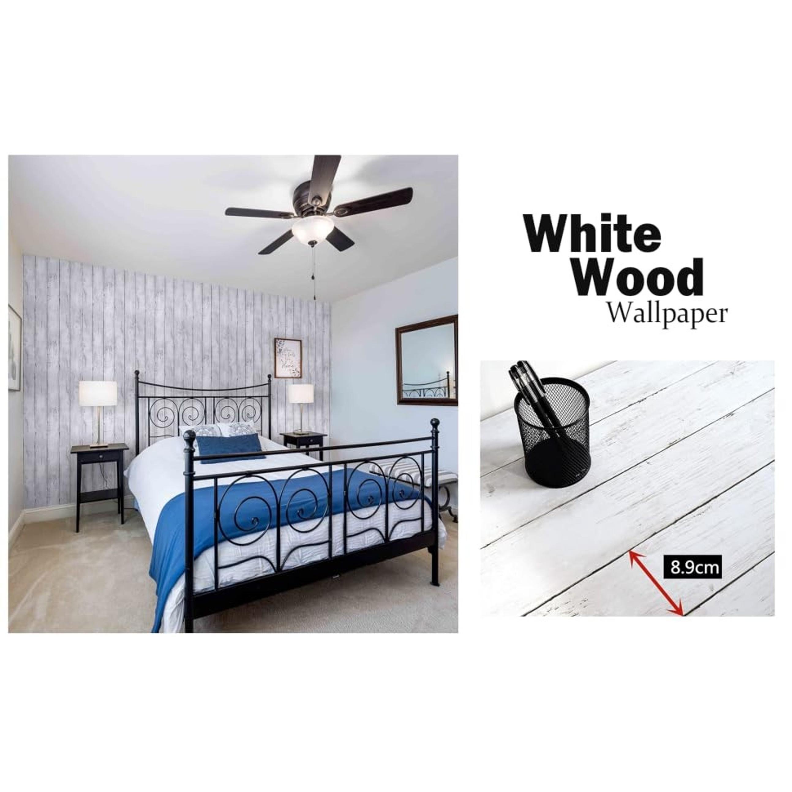 393"X17.7" Wood Peel and Stick Wallpaper White Self Adhesive Removable Vintage Wood Plank Contact Paper for Bathroom Decor Walls Covering Wardrobe Large Size Vinyl