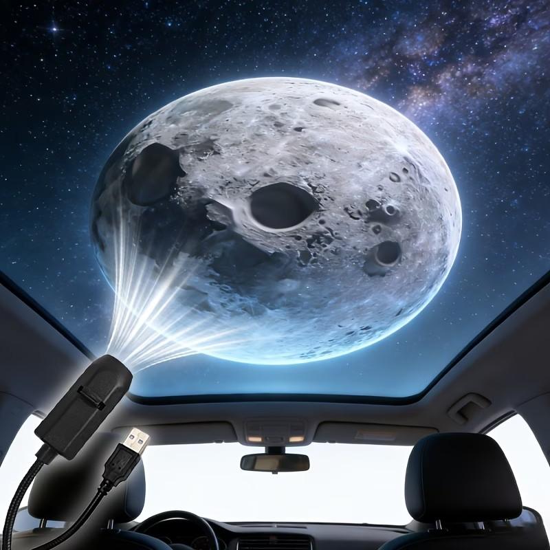 3 Interchangeable Pattern LED Planet Projector Lights, Portable LED Planet Moon Projector Light, USB LED Projector Light (360° Rotatable), Suitable for Bedroom, Living Room, Car Ceiling LED Night Light - Creative Decoration And Gifts