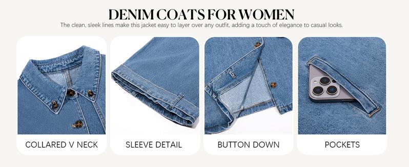 FMEYOA Womens Oversized Cropped Trench Coats Single Breasted 3/4 Cape Sleeve Trendy Casual Jackets Button up Outerwear FMEYOA Womens Oversized Cropped Trench Coats Single Breasted 3/4 Cape Sleeve Trendy Casual Jackets Button up Outerwear