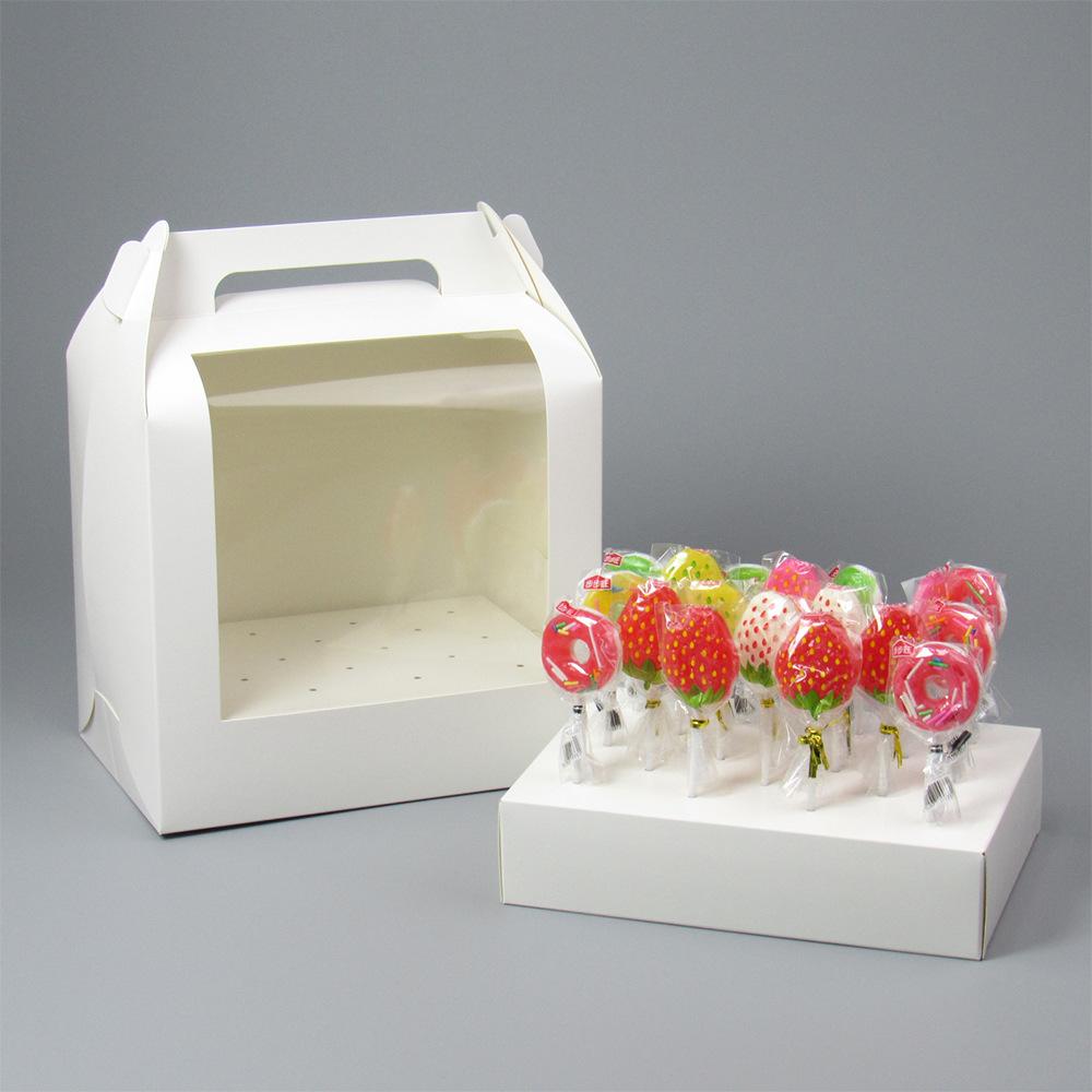 20/15/10/5/1pcs Handheld Clear Window Lollipop Gift Boxes, White Paper Visible Display Boxes for Handmade Sweets.needoh.paper plates