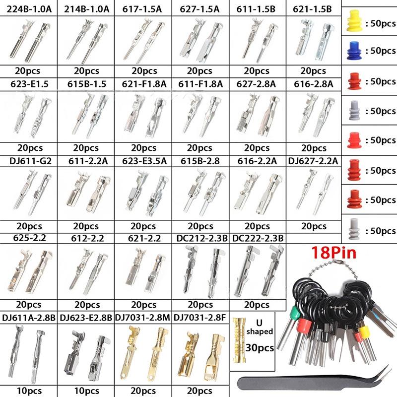 950pcs Male Female Connectors, Car Connector Accessories, Pin Crimp Terminal, 1-3.5mm, Automotive Wiring Components 950pcs Male Female Connectors, Car Connector Accessories, Pin Crimp Terminal, 1-3.5mm, Automotive Wiring Components