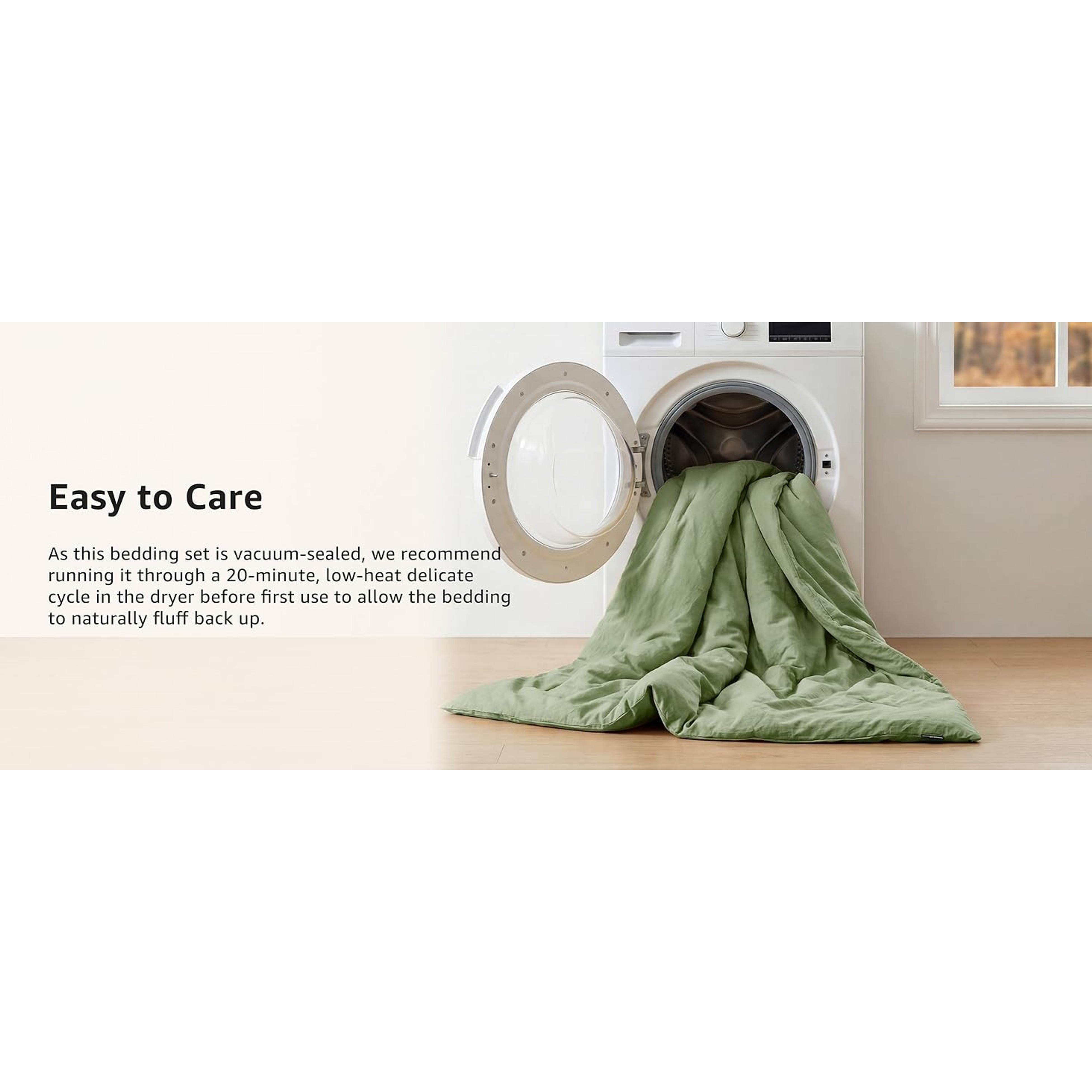 Queen Comforter Set-7 Pieces Soft Prewashed Bed in a Bag Queen Bedding Sets | All Season Comforter with Sheets, Pillow Shams & Pillowcases, Sage Green