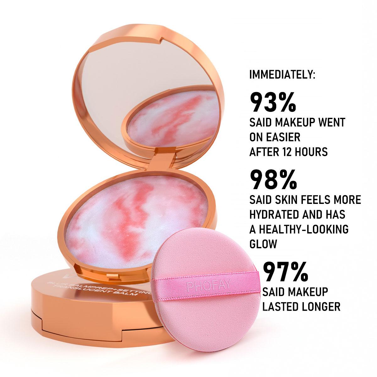 PHOFAY Setting Balm Primer for Face - Oil Control Cosmetics, Pore-Blurring, Soft Matte Finish, Long-Lasting Compact Makeup Primer