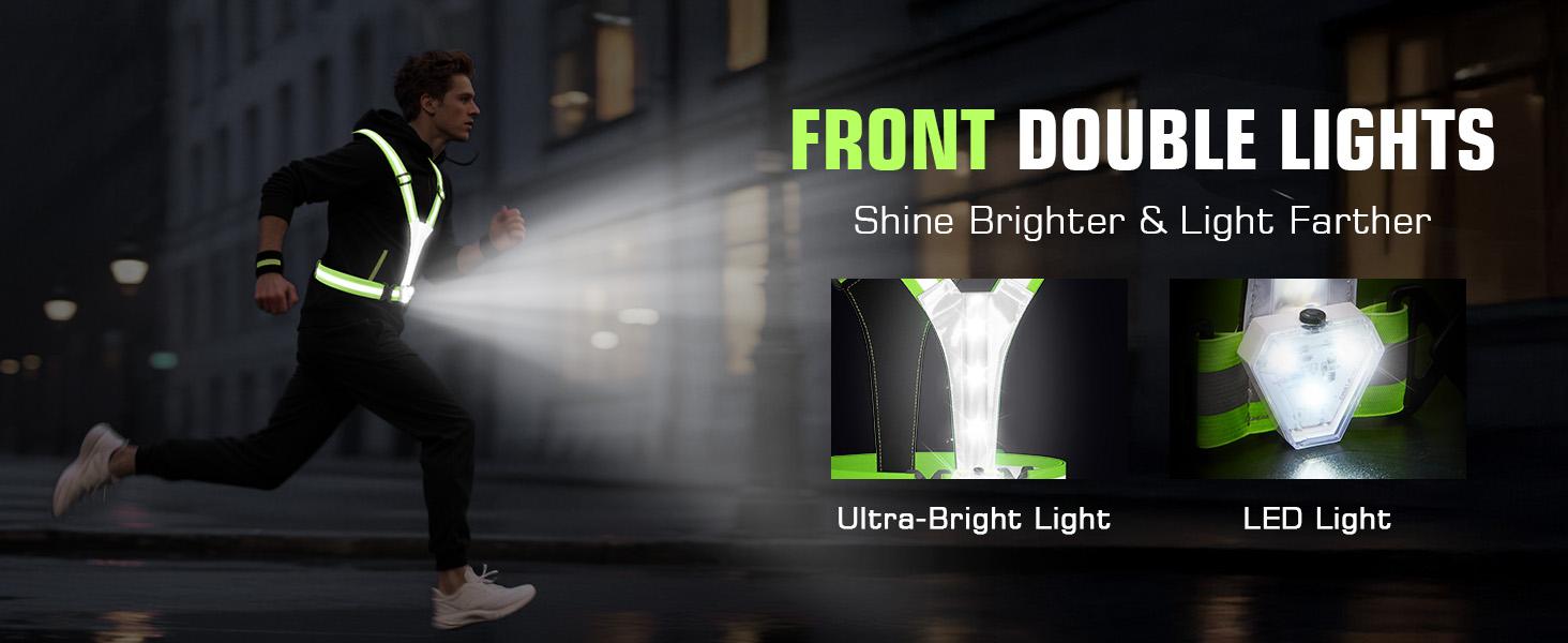 LED Reflective Vest with Chest Light 500LM, 5 RGB Colors High Visibility Rechargeable Light Up Running Vest IPX4 Night Safety Running Gear for Dog Walking, Cycling, Adjustable for Men Women LED Reflective Vest with Chest Light 500LM, 5 RGB Colors High Visibility Rechargeable Light Up Running Vest IPX4 Night Safety Running Gear for Dog Walking, Cycling, Adjustable for Men Women