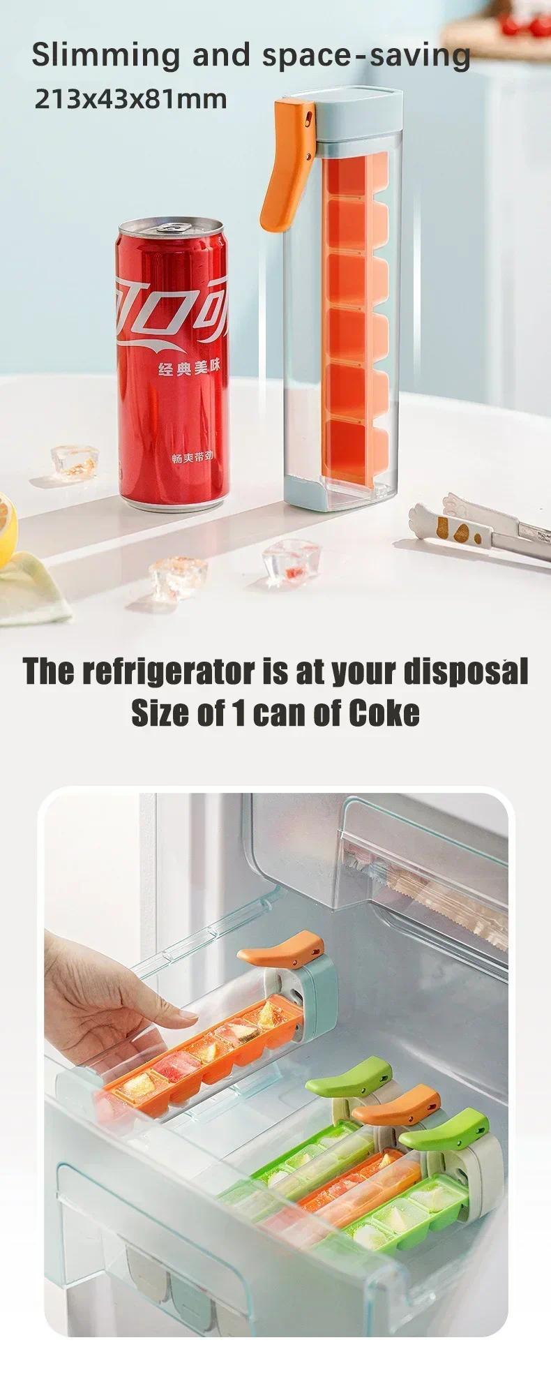 6 Grid Square Ice Cube Tray One Hand Press Silicone Ice Maker Mold Easy Release for Drinks Cocktails Home Kitchen