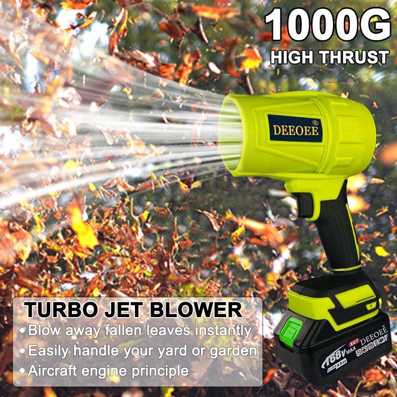DEEOEE Cordless Leaf Blower Portable Dust Cleaner Handheld Blowers 2 Batteries Air Duster with Adjustable Speed for Drying Patio Cleaning Green DEEOEE Cordless Leaf Blower Portable Dust Cleaner Handheld Blowers 2 Batteries Air Duster with Adjustable Speed for Drying Patio Cleaning Green