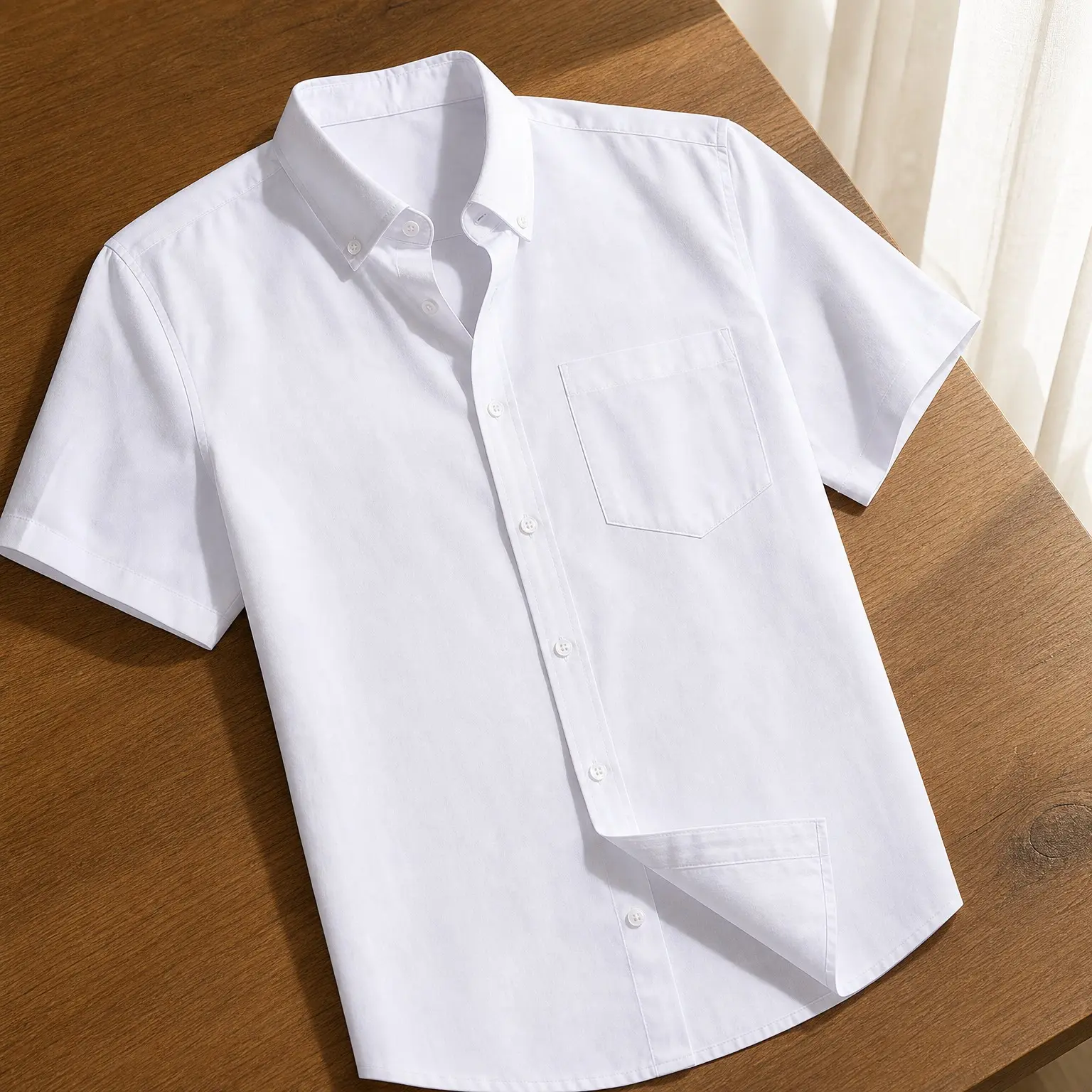 Men's Short Sleeve Oxford Button-Down Dress Shirt – Wrinkle-Free Breathable Summer Casual Shirt, Regular Fit Solid Color for Business, Office, Vacation, Weekend & PartyGift