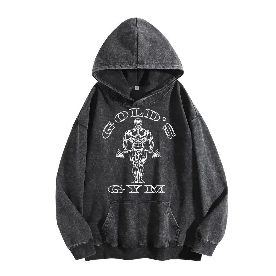 Holafish Women's GYM Print Acid Wash Hoodie Essential For GYM Fitness Enthusiasts Vintage 2026 Hoodie Oversized Loose Fit Winter Warm Streetwear Casual Tunic graphic