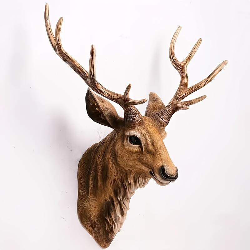 Deer Head Wall Hanging Decor, Luxurious Home Decoration for North Hall Space, Medium Size, Easy Installation, Fills Wall Gaps