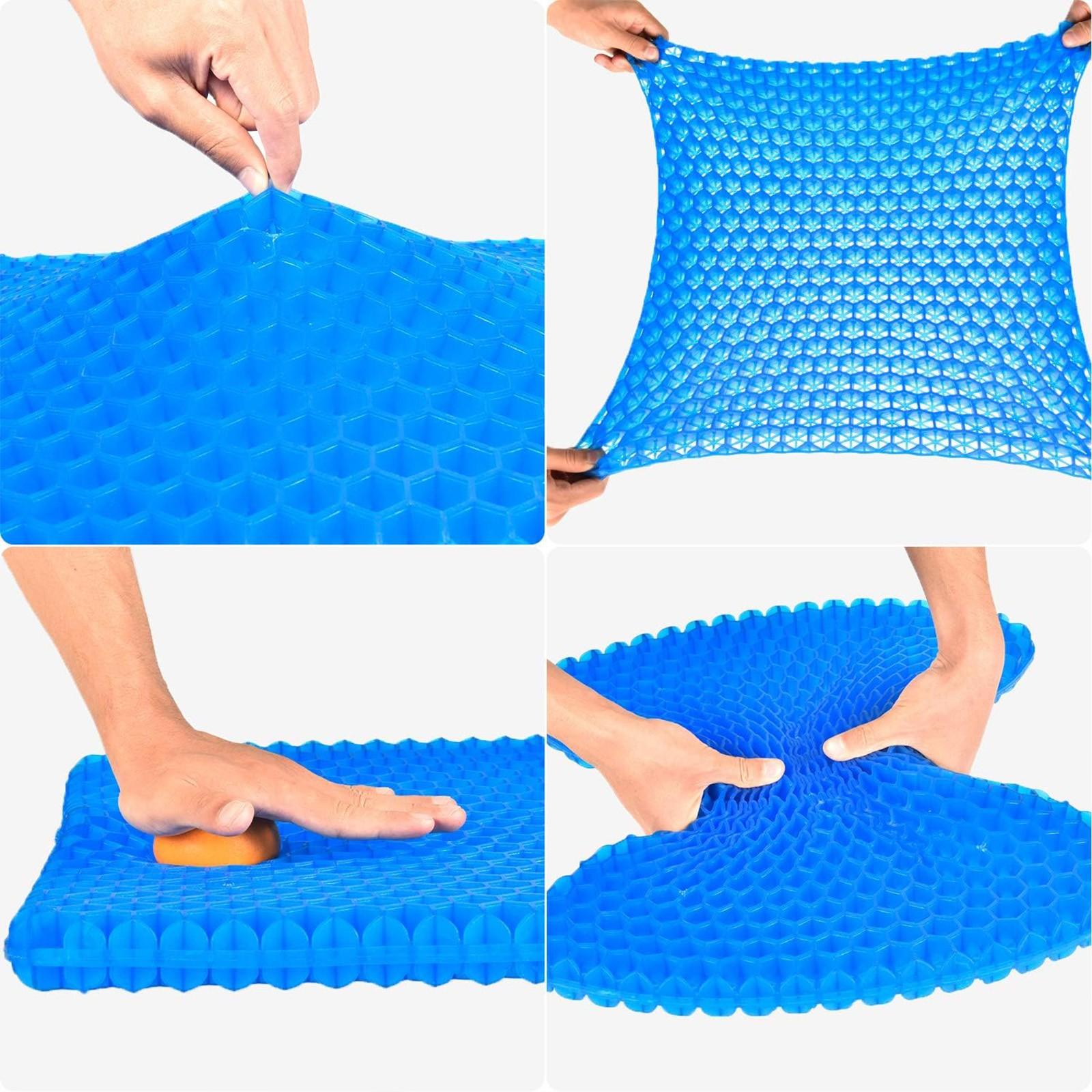 Double-layered honeycomb gel seat cushion is highly elastic, easy to carry, foldable, and detachable. It enhances airflow, keeping the bottom cool, and is suitable for those who sit for long periods in the office or car. It's also an excellent gift