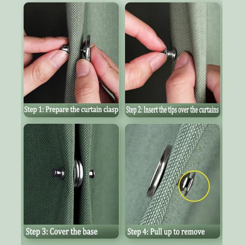 8 pairs Magnetic Curtain Clips, Light Blocking Curtain Magnets to Keep Curtains Closed, for Bedroom Home Office Draperies