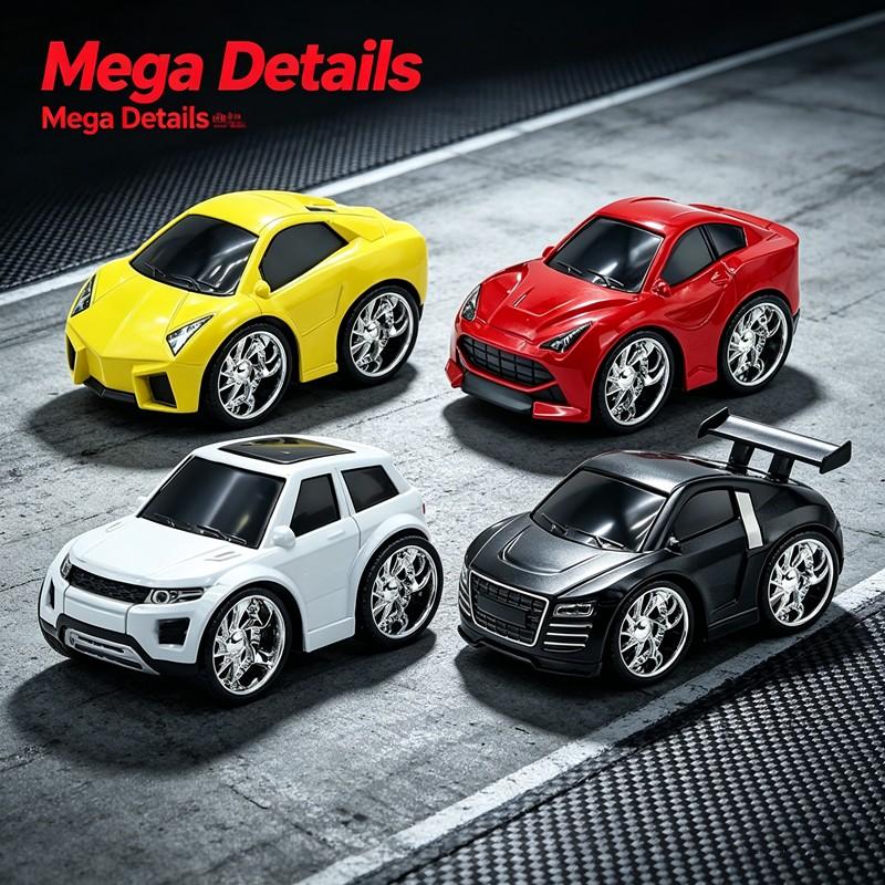 Wind-Up Alloy Diecast Car Model, Hot Wheels Style, Includes Audi Land Rover Ferrari Lamborghini, Fun Educational Toy for Kids, Perfect Gift