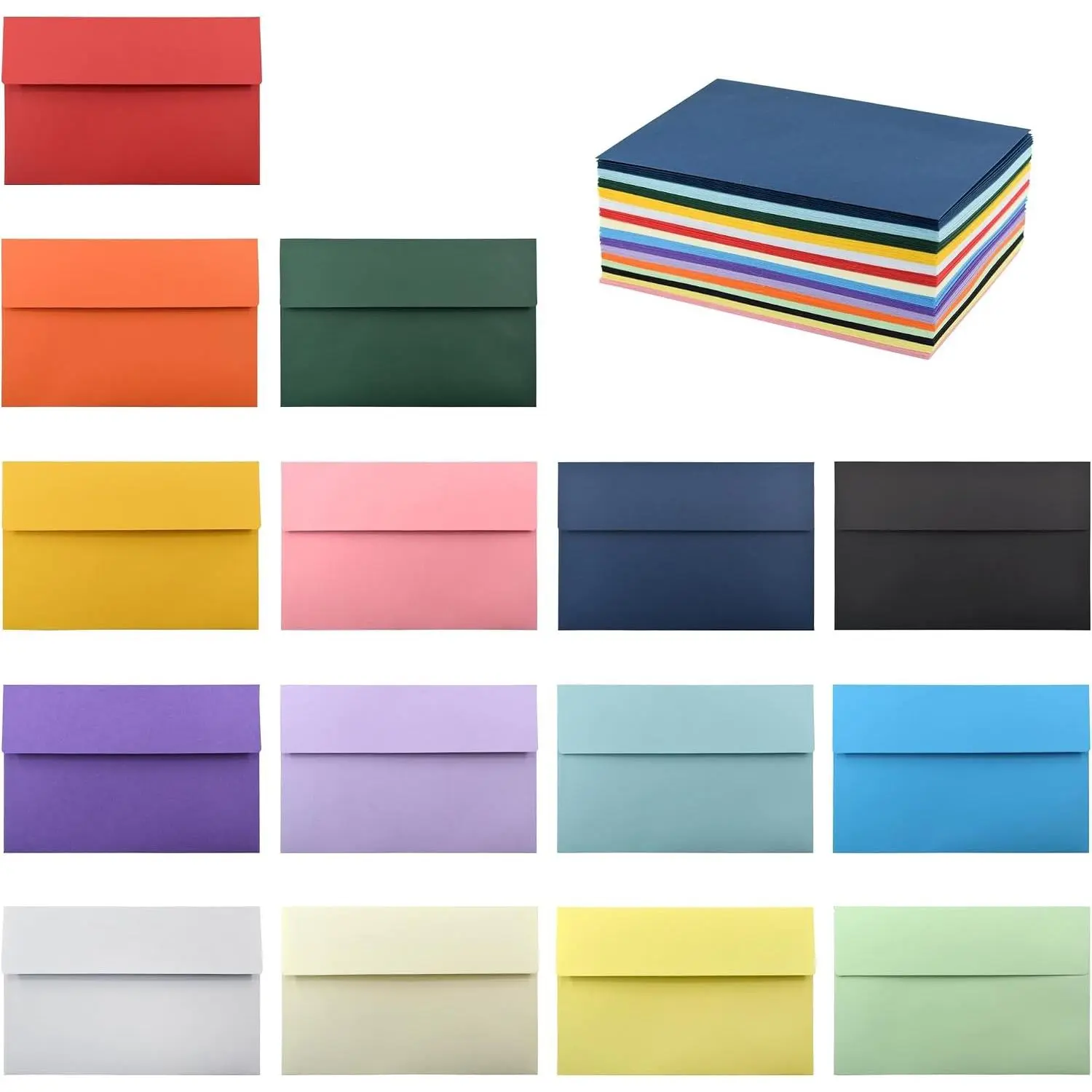 150 Pack Colorful A9 Envelopes Bulk 5-3/4 x 8-3/4 for 5x8 Greeting Cards, Wedding Invitations, Photos, 15 Assorted Colors
