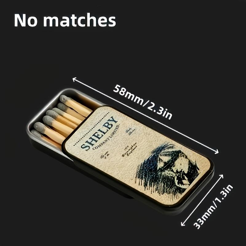 Vintage Retro Tin Matchbox - Thickened Tinplate, Strong and Moisture-Proof - Reusable - Retro Prints Filled with Nostalgic Charm - Smooth Sliding Lid - One Swipe Lights a Fire - Also a Decorative Item for the Desk - Excellent for Collecting