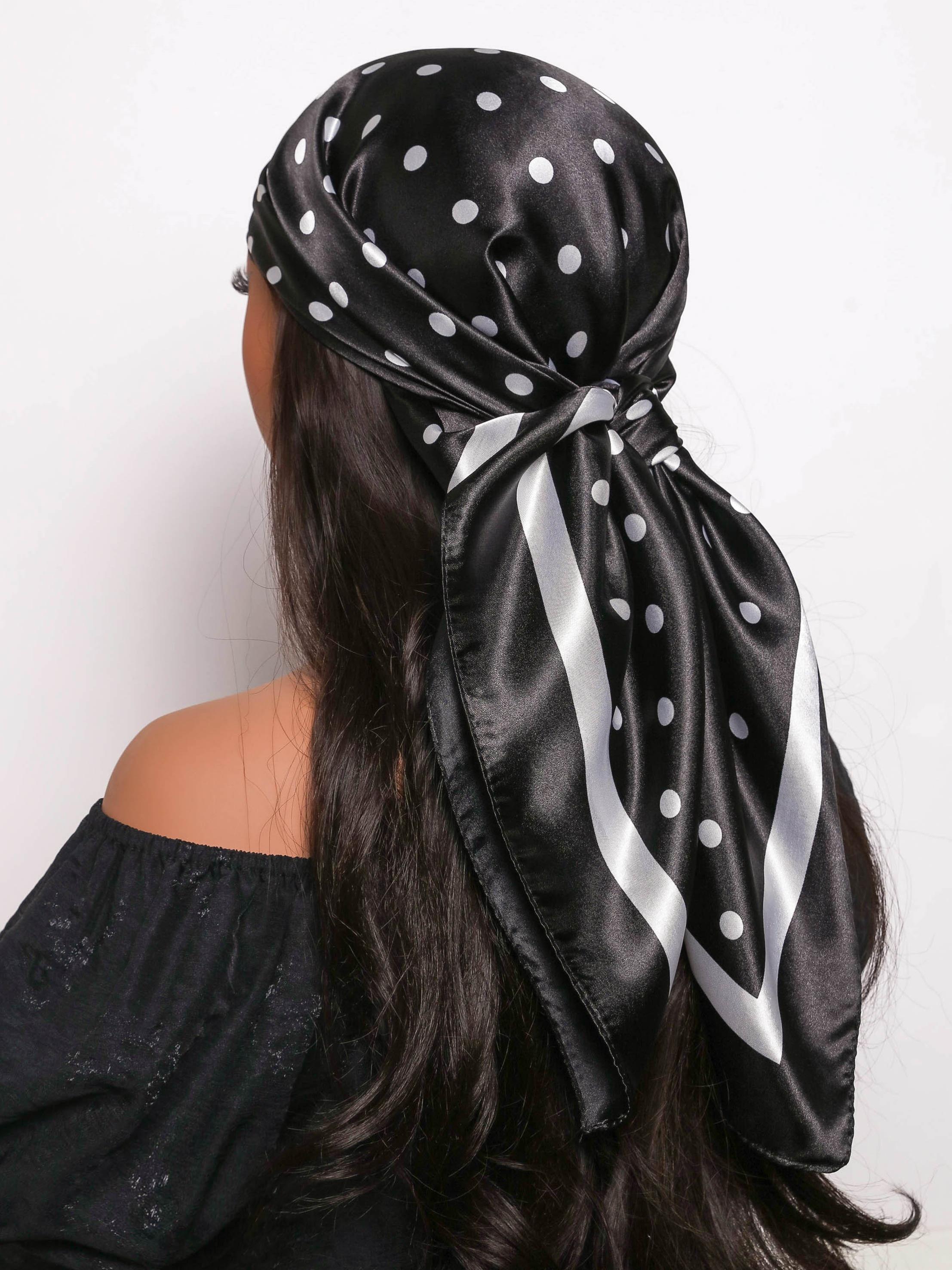 Women's Elegant Leopard Print Square Scarf, Soft Comfortable Multifunctional Scarf, Fashionable Hair Accessories for Women & Girls