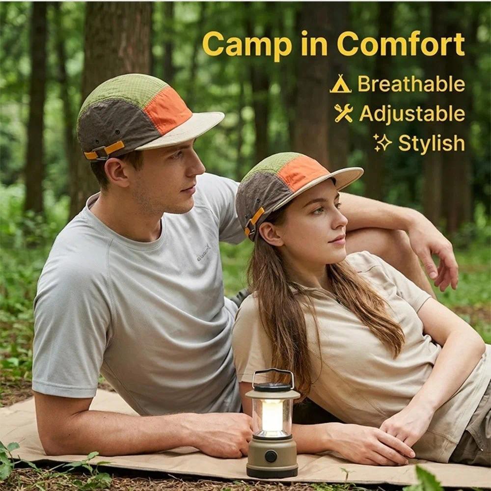 5-panel Men Baseball Caps Color Matching Lightweight Quick Drying Cap Breathable Sun Protection Duck Tongue Cap