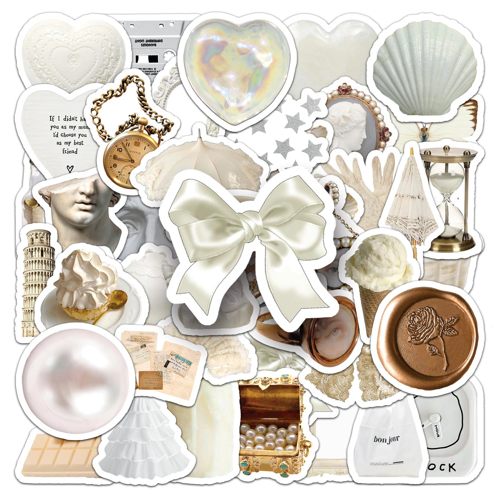 50 Vintage Stickers Waterproof for Scrapbook Daily Planner Water Bottle Handbook Diary Suitable for Teens Adults DIY Paper Craft Essentials