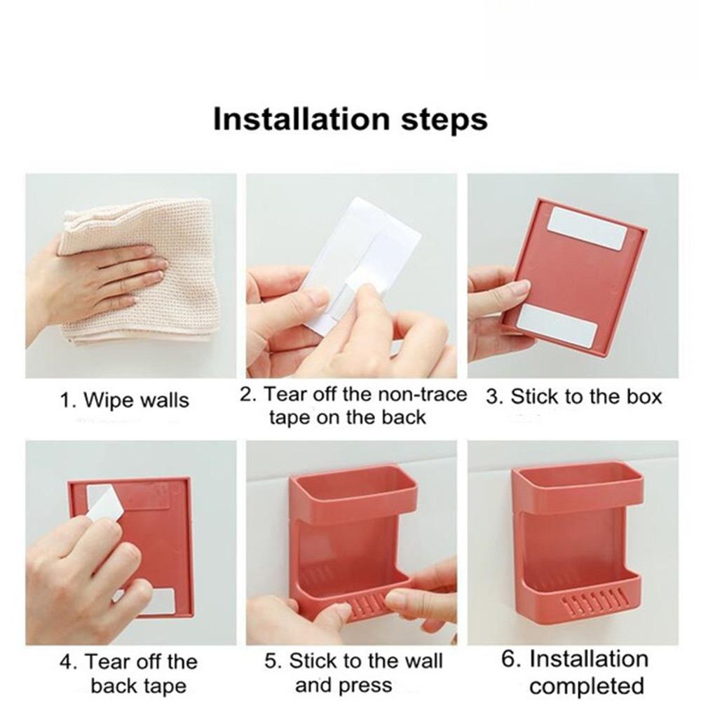 No-Drill Wall Mount Organizer, Multi-Function Phone Holder, AC Remote Shelf, Detachable & Non-Slip Design, Wall Safe for Home Office Use, Anti-Dust Drop-Proof Storage Solution