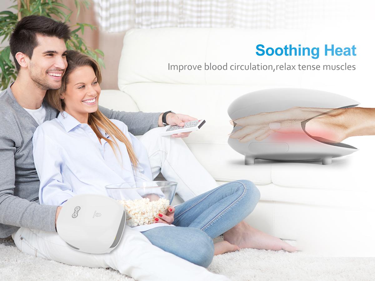 COMFIER Hand Massager with Heat, Rechargeable Hand Massager Machine for Carpal Tunnel, 3 Levels Compression & Heating, Ideal Gifts for Women