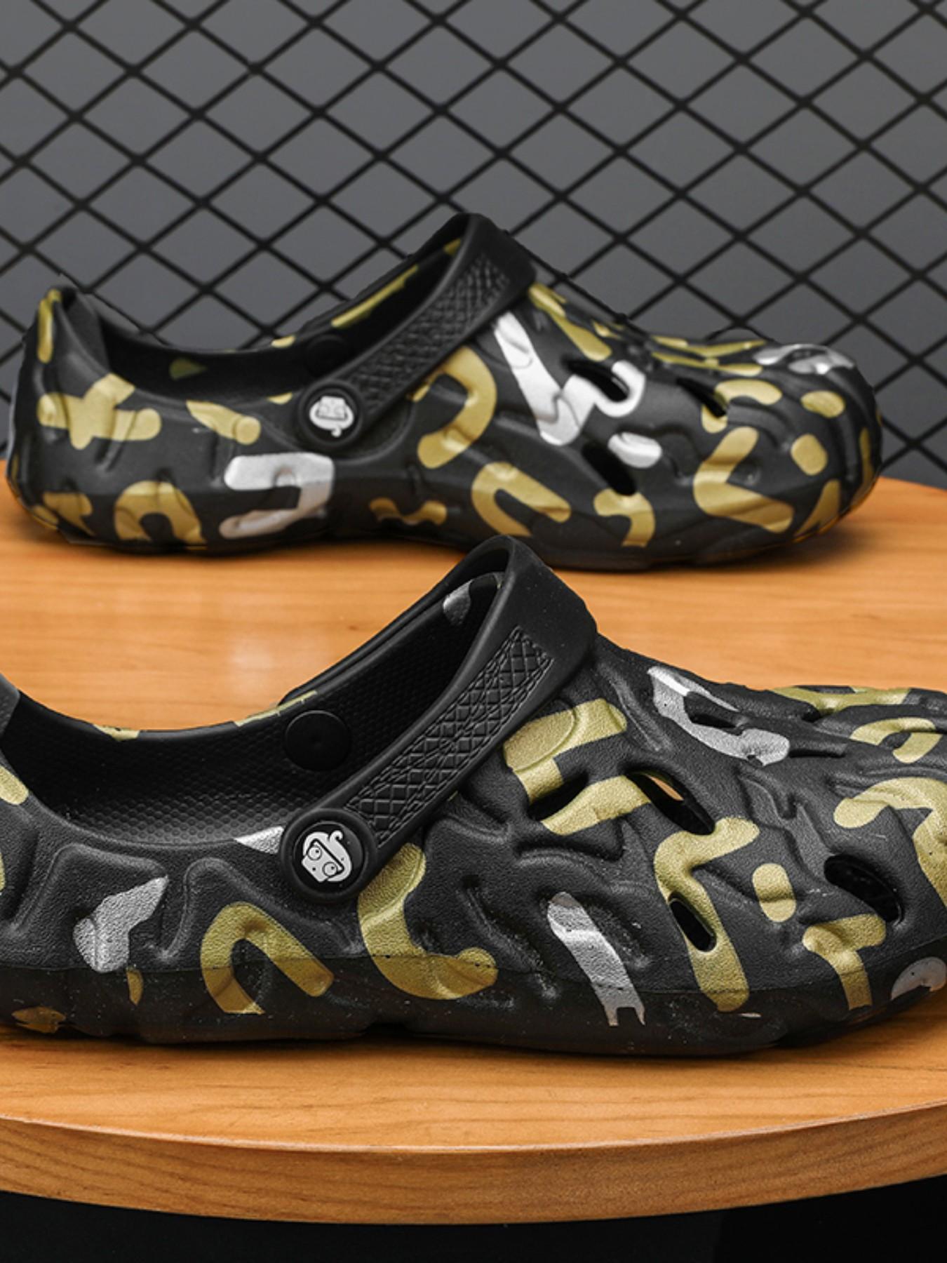 Men's Casual Beach Shoes, All-Season Eva Sandals, Breathable Hollow Out Slippers, Indoor Outdoor Wear, Student Friendly, Comfortable Footwear