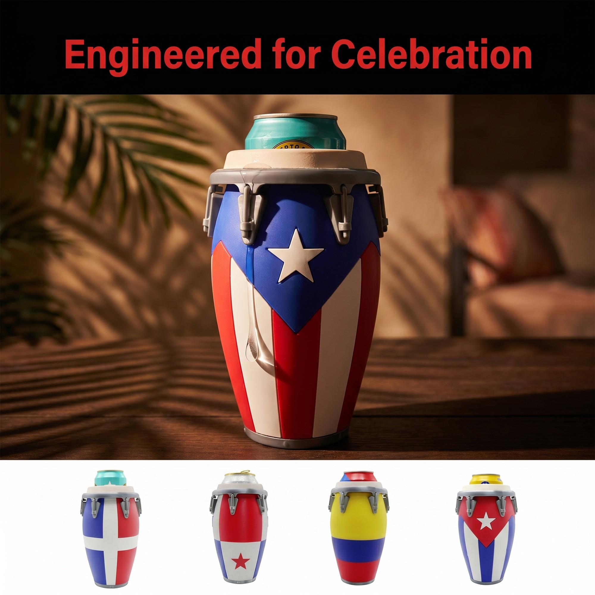 Conga Style Can Holder, 3D Printed 12oz Can Stand, Portable Drink Carrier, Unique Beverage Rack, Perfect for Parties and Festivals Conga Style Can Holder, 3D Printed 12oz Can Stand, Portable Drink Carrier, Unique Beverage Rack, Perfect for Parties and Festivals