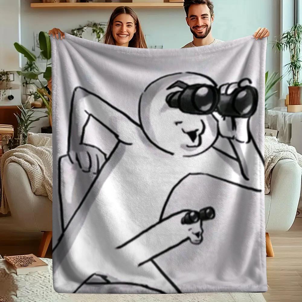 Funny Pattern Print Blanket, Flannel Series Bedding, Dormitory Blanket, Nap Blanket, Car Blanket, Office Blanket, Air Conditioning Blanket