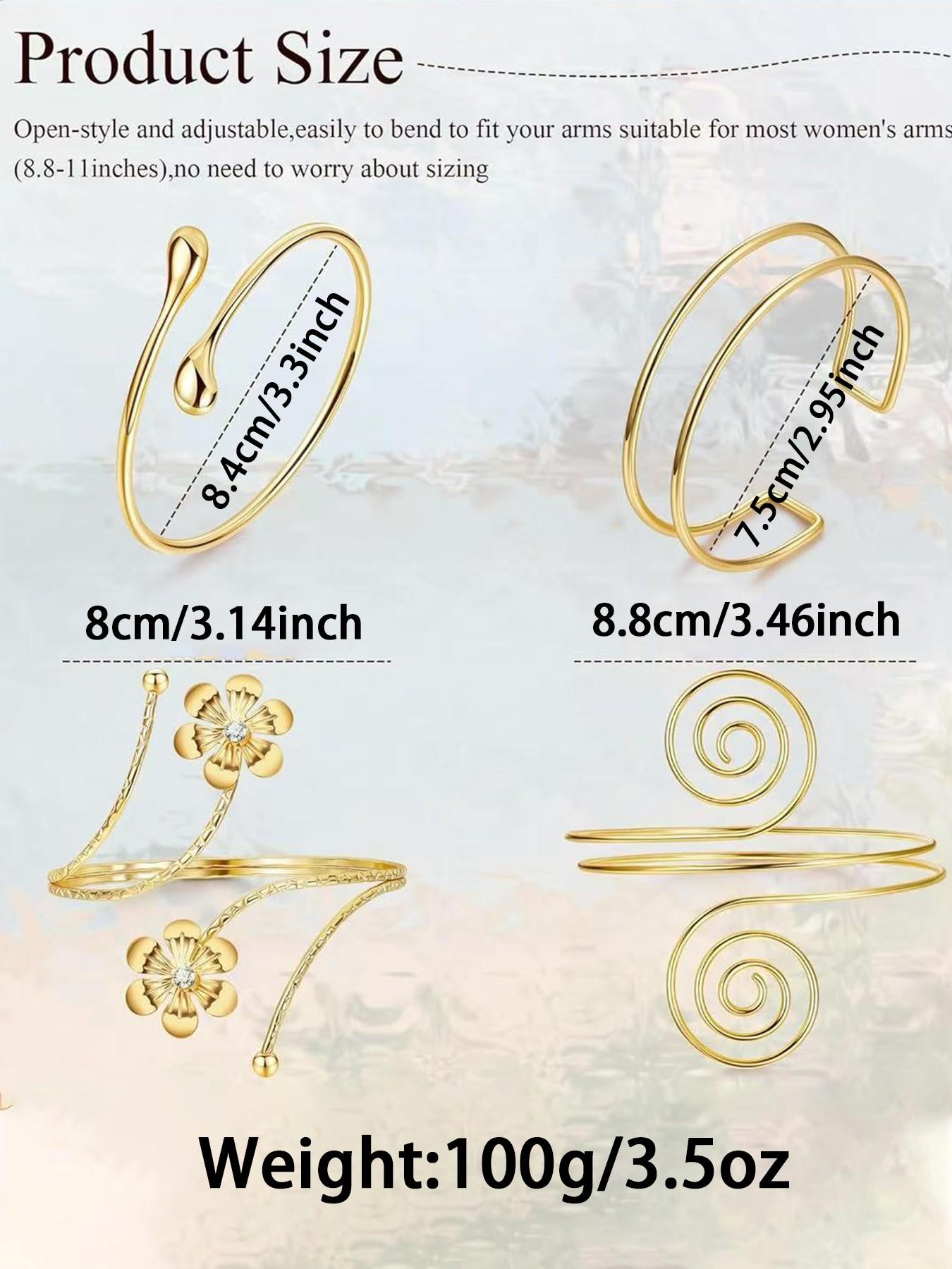 Women's Upper Arm Cuffs, Adjustable & Minimalist Design, Coiled Arm Band Set, Perfect for Everyday Wear, Stylish Accessory, Elegant Minimalist Bangle