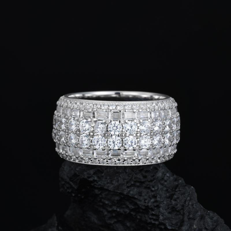 【#R362 】UCCIYO 18K Gold-Plated Ring with Lab-Grown Moissanite S925 Sterling Silver Moissanite Ring for Women Men Hip Hop Jewelry Gift