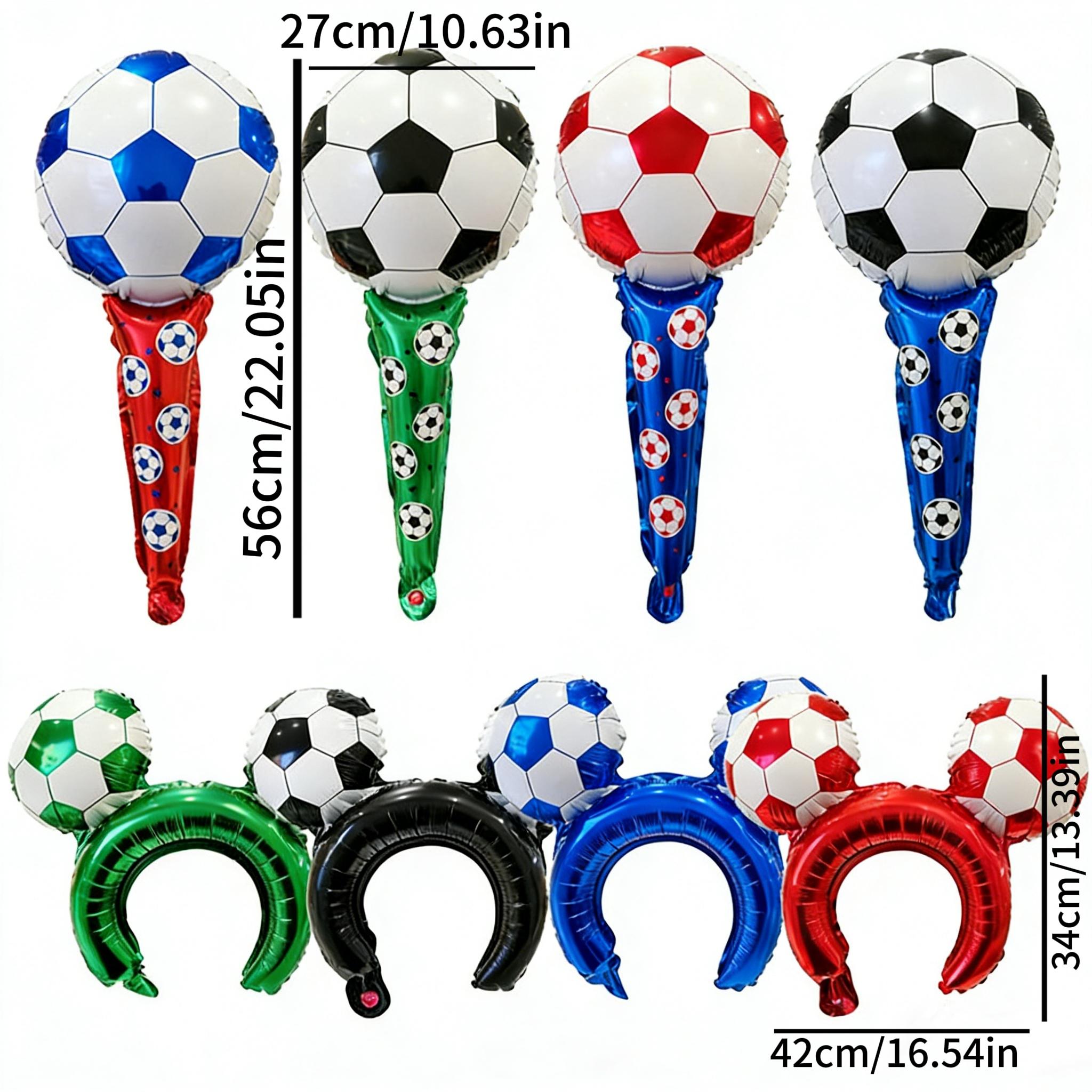8pcs 2026 World Cup-themed Set of 4 Soccer-Shaped Headbands and 4 Handheld Cheer Sticks with Foil Balloons—World Cup Party Decorations, Props, and Photo Backdrops