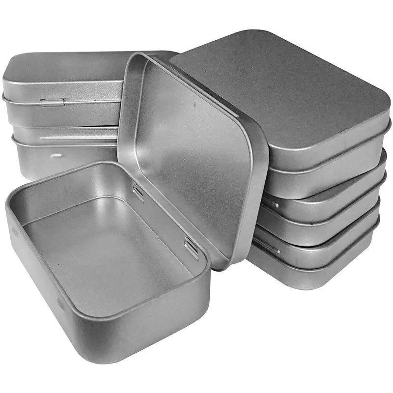 30 Pack Small Metal Tins with Lids, 3.7 x 2.3 x 0.8 in Rectangular Hinged Tin Boxes for Jewelry, Candy, Sewing Supplies & Small Item Storage