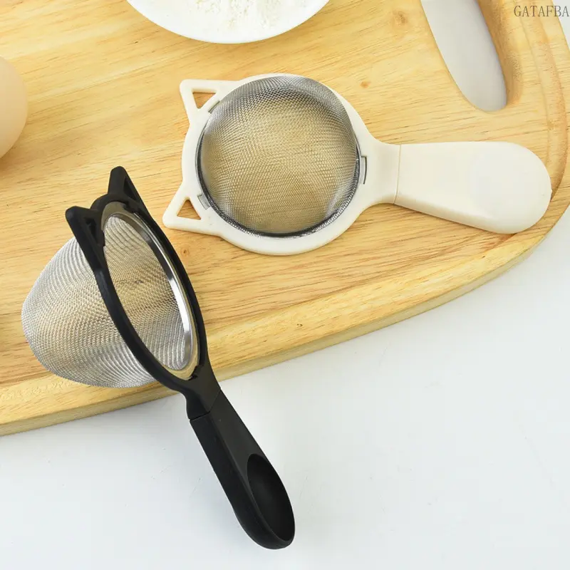 Handheld Stainless Steel Round Flour Sifter, Fine Mesh Sieve for Baking, Ultra Fine Kitchen Strainer for Home Cooking