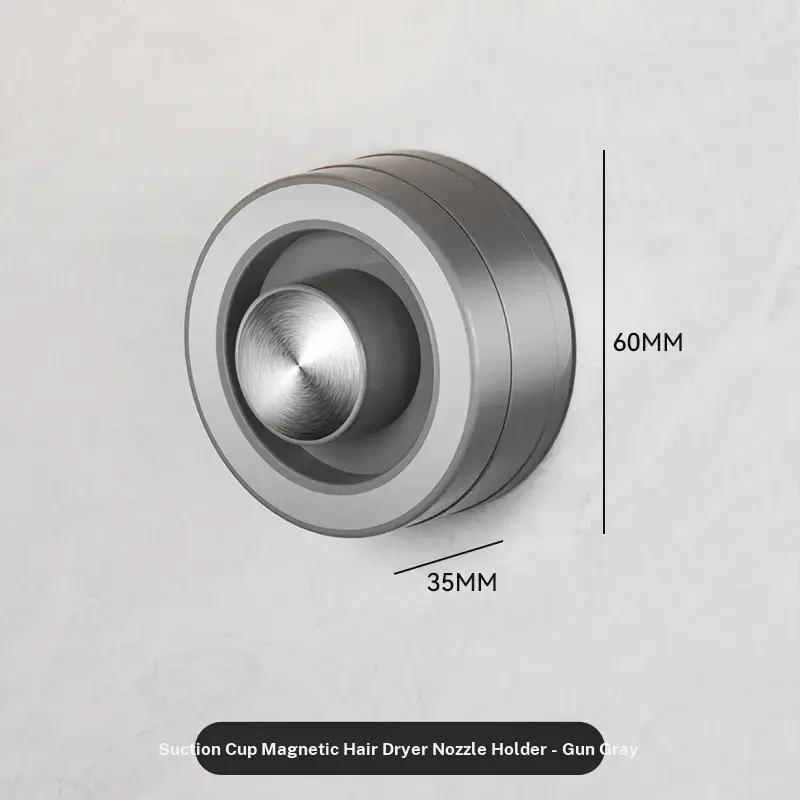 Suction Cup Magnetic Hair Dryer Holder, Wall-Mounted No-Drill Bathroom Rack, Compatible with Dyson Leifeng, Space-Saving Design