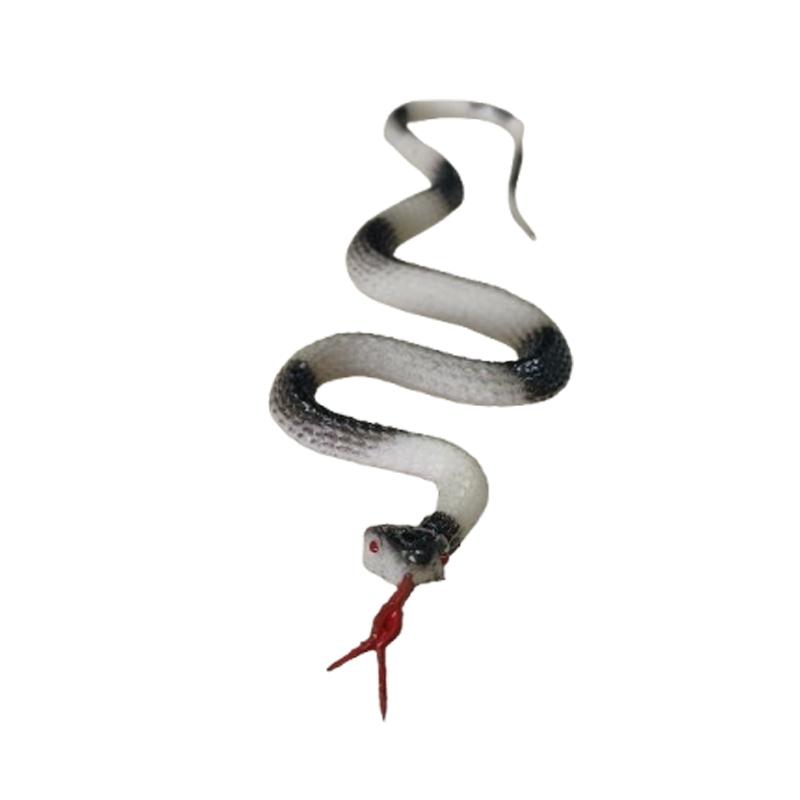1pc Realistic Rubber Toy Snake 45cm, Lifelike Python Model, Halloween Prank Trick Prop, Scarecrow Garden Bird Deterrent, Joke Gag Toy Accessory
