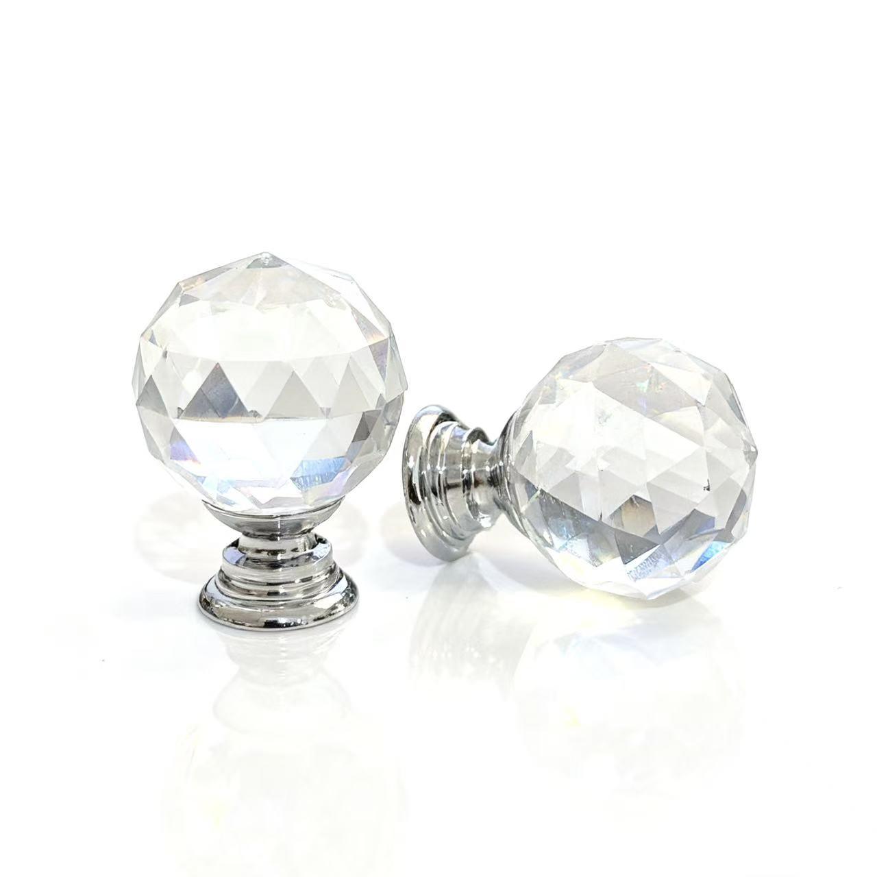 10 Crystal Drawer Knobs, Round Handle Ball Pulls, Suitable for Cabinets, Dressing Tables, Drawers, Kitchen Furniture - Transparent, Door Knob, Door Hardware