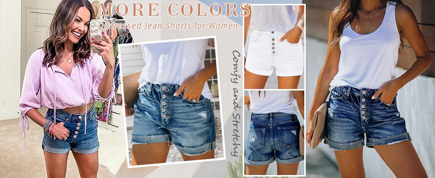 Angerella Women's Casual Denim Shorts Summer Jeans Stretchy Hot Short Pants