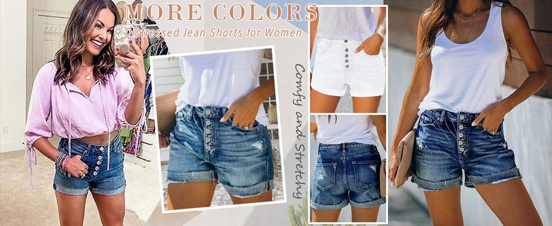 Angerella Women's Casual Denim Shorts Summer Jeans Stretchy Hot Short Pants