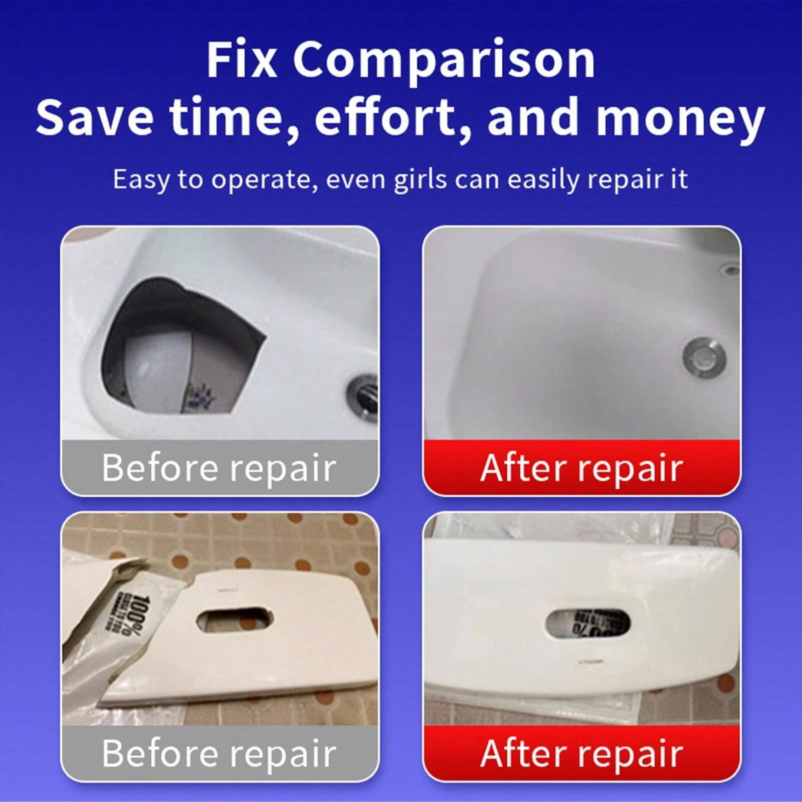 Ceramic Repair Agent, Super Waterproof Adhesive, Effective Crack Repair for Sink, Strong Crack Glue for Bathtub, Toilet, Basin