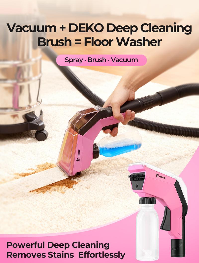 DEKO Deep Cleaning Brush Attachment — Requires Connection To A 32mm Or 35mm Wet/Dry Vacuum For Deep Cleaning. Three-Step Cleaning: Spray, Scrub, And Vacuum. Suitable For Sofas, Carpets, And Most Fabric Furniture. (Accessory Only, Vacuum Not Included)