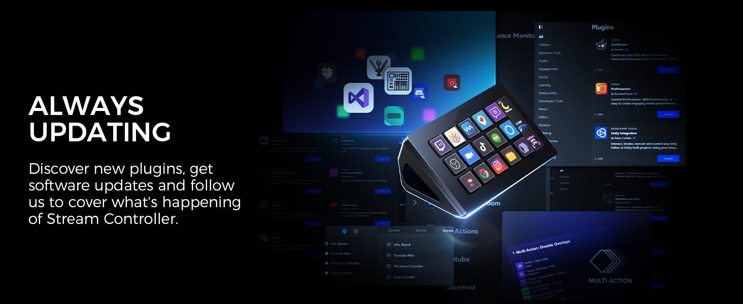 LED 15-Key Stream Deck Custom Keyboard for Streaming and Gaming, Programmable Macro Keys for Efficient Control, Compatible with Win/MAC/ps5/xbox