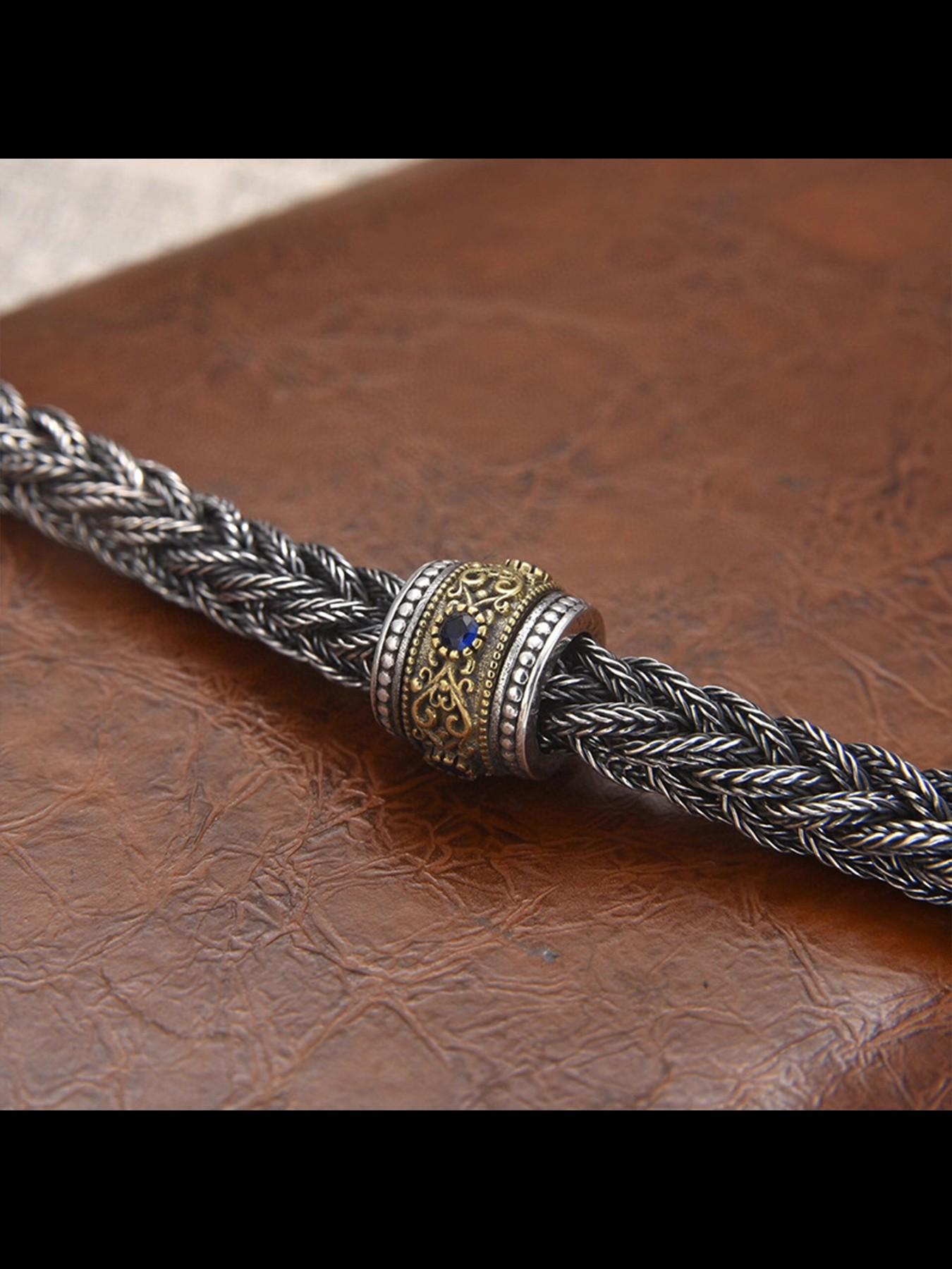 New Fashion Versatile Handmade Braided Fox Tail Square Bracelet Bead, Unisex High-End Romantic Couple Jewelry, All Seasons Casual Style