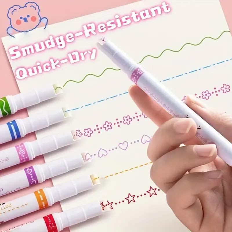 Journal Deco Must - Have 🌸 Curved Floral Roller Pens - Border Pens for Creative Handwriting & Layouts