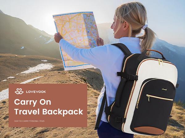 【Valentine's Day Gift】LOVEVOOK Travel Backpack for Women & Men as Personal Item Flight Approved,Large Capacity Carry on Backpack with 3 Packing Cubes and Laptop Compartment,Weekender Bag for Hiking,Overnight,TikTokShopJumpstartSale
