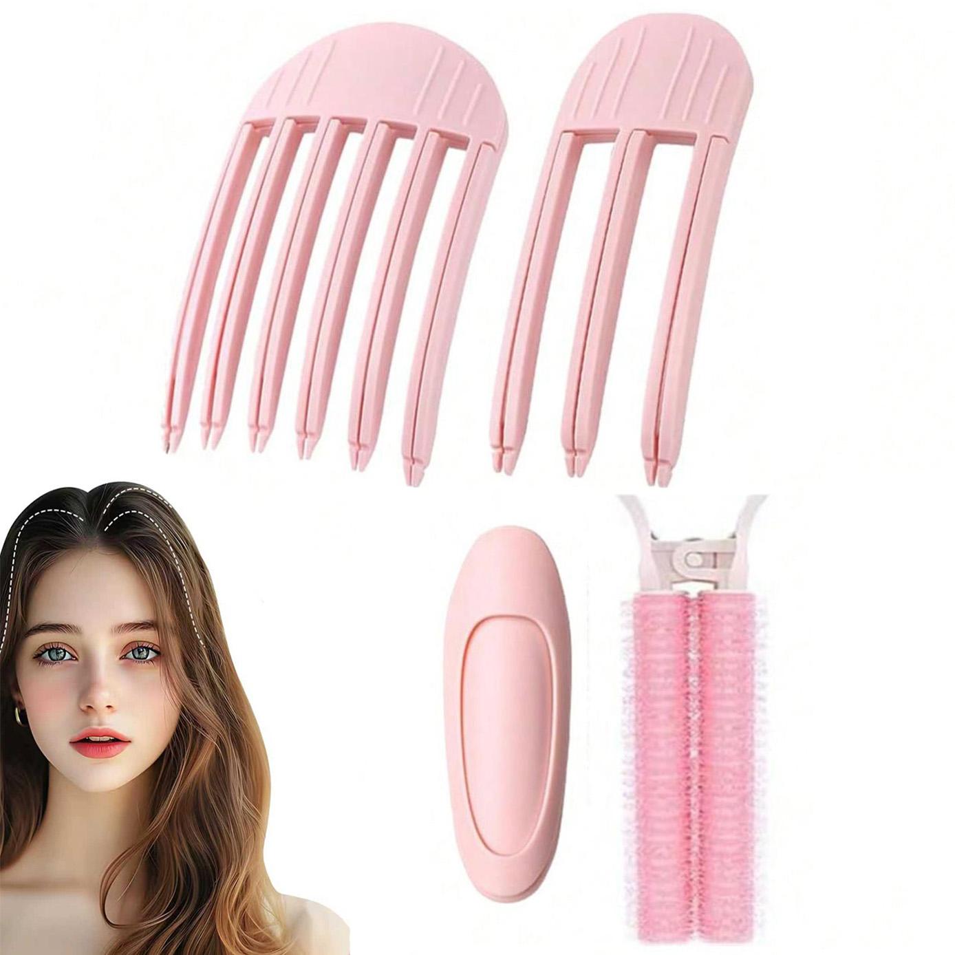 4Pcs hair styling tool 3-tooth and 6-tooth styling hair curling comb, fluffy bangs no heat curler, natural curling tool, fluffy roots cover seams