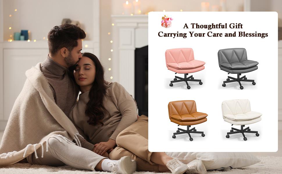 Raybee Furniture 27" Wide Criss Cross Chair, Comfy Cross Legged Office Desk Chair with Wheels, Cute Makeup Vanity Chair, Fabric Modern Swivel Height Adjustable Mid Back Wide Seat Computer Task Chair for Home Office Raybee Furniture 27" Wide Criss Cross Chair, Comfy Cross Legged Office Desk Chair with Wheels, Cute Makeup Vanity Chair, Fabric Modern Swivel Height Adjustable Mid Back Wide Seat Computer Task Chair for Home Office