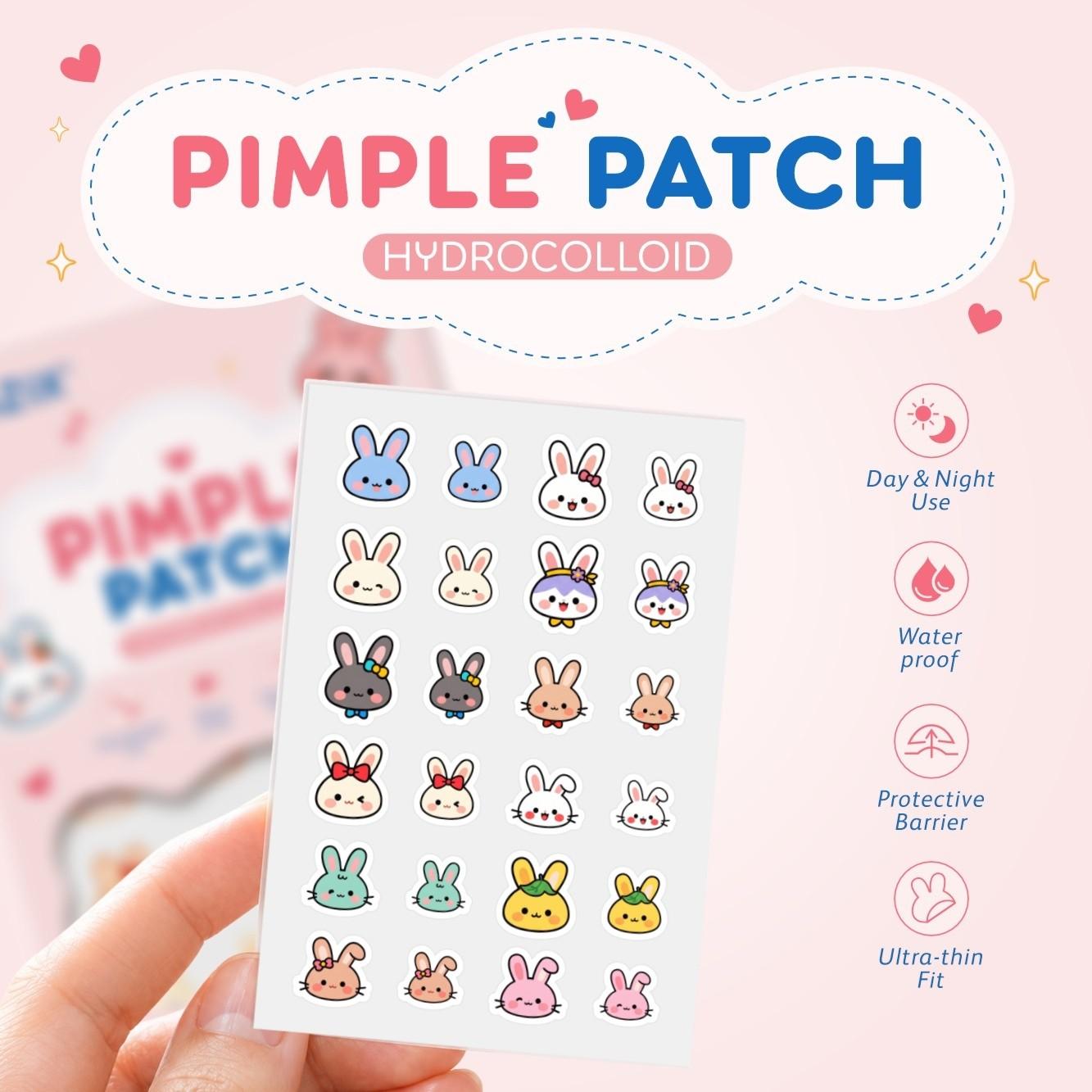 Rabbit-Shaped Acne Patches, Non-Irritating, Breathable, Makeup Covering, Alcohol-Free, Odorless, Daily Facial Care, 48/120/240 Pieces